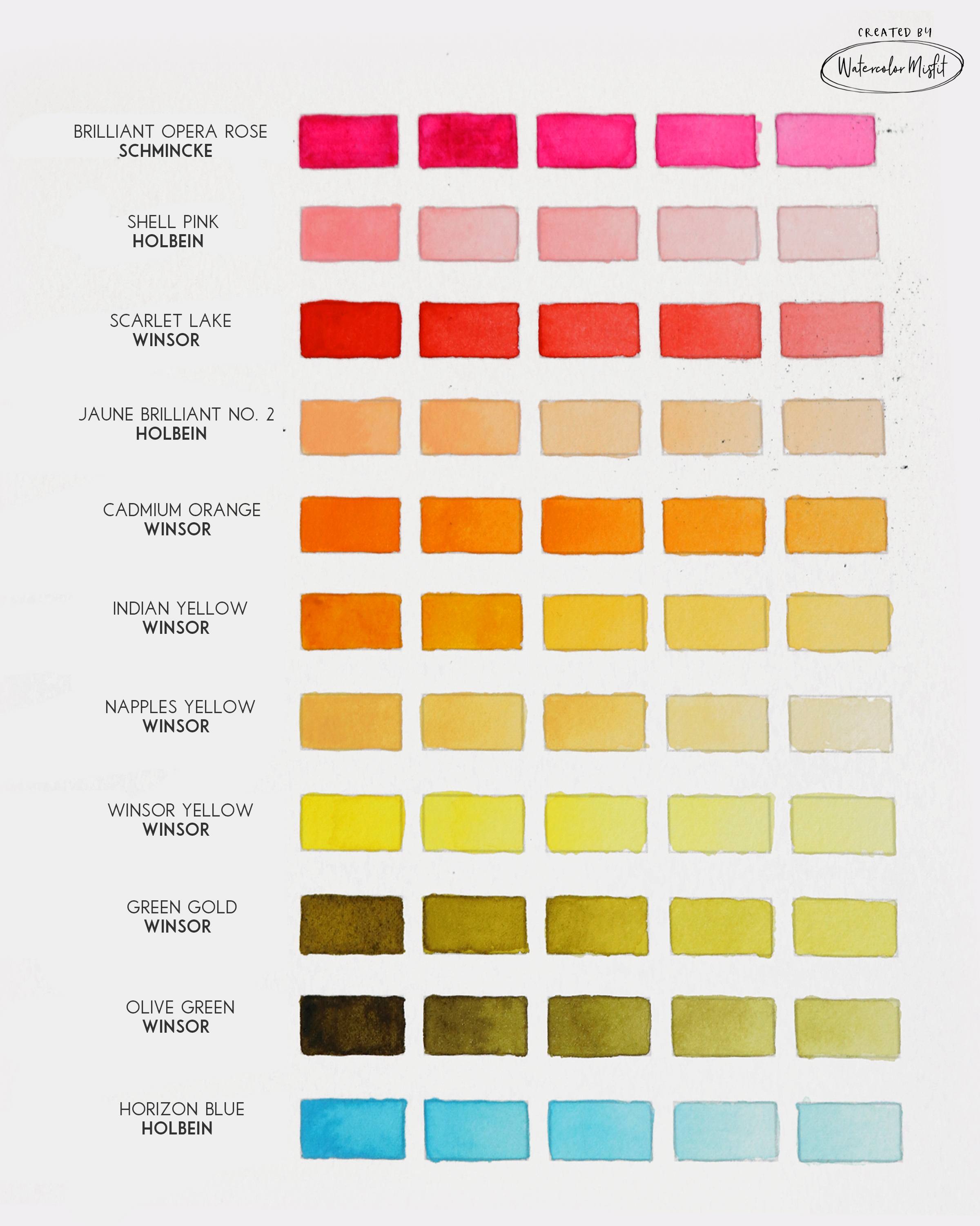 Holbein Color Chart